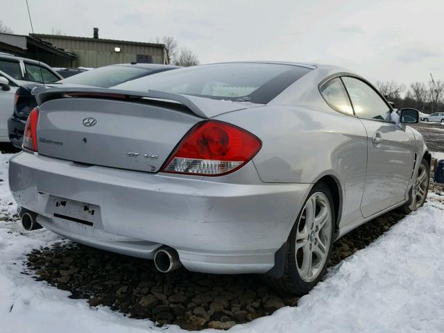 KMHHN65F15U179875 - 2005 HYUNDAI TIBURON GT SILVER photo 4