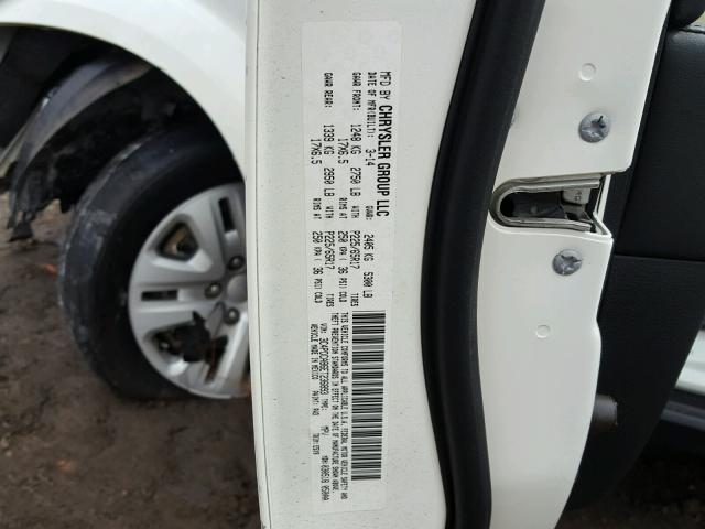 3C4PDCAB6ET236893 - 2014 DODGE JOURNEY SE WHITE photo 10