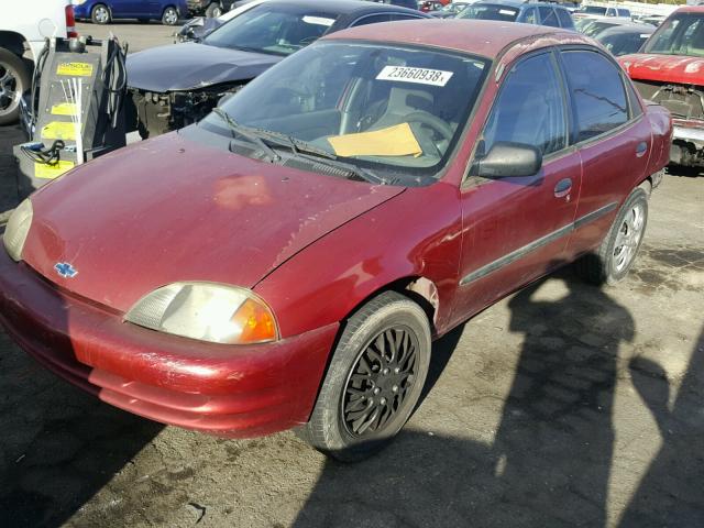 2C1MR522416712357 - 2001 CHEVROLET METRO LSI RED photo 2