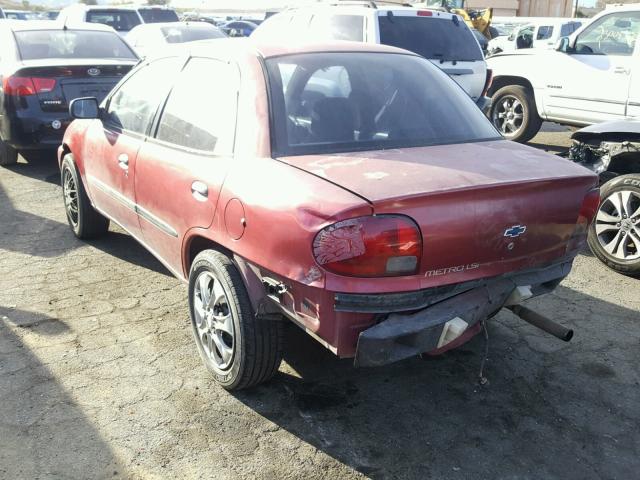 2C1MR522416712357 - 2001 CHEVROLET METRO LSI RED photo 3