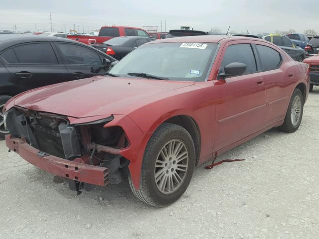 2B3KA43R88H150275 - 2008 DODGE CHARGER BURGUNDY photo 2