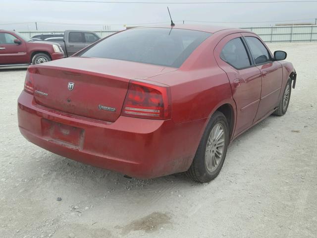 2B3KA43R88H150275 - 2008 DODGE CHARGER BURGUNDY photo 4