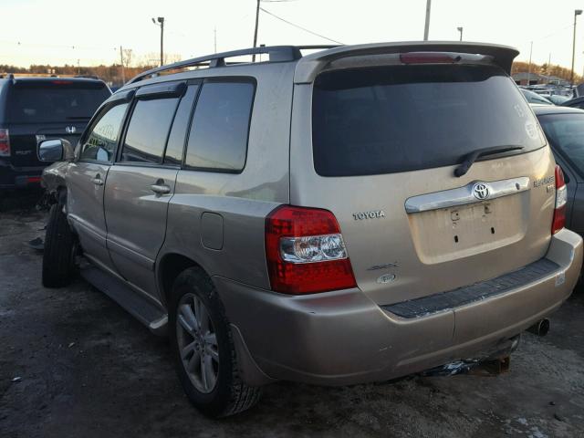 JTEEW21A360007844 - 2006 TOYOTA HIGHLANDER BEIGE photo 3