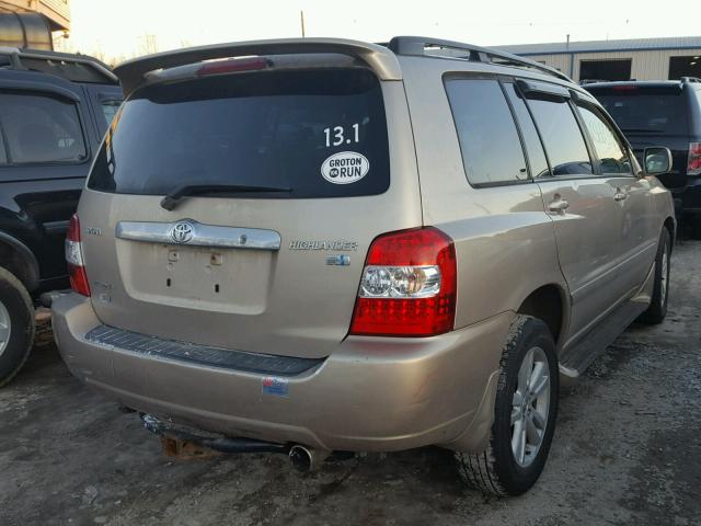 JTEEW21A360007844 - 2006 TOYOTA HIGHLANDER BEIGE photo 4