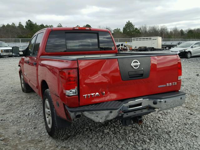 1N6BA07D99N314807 - 2009 NISSAN TITAN XE RED photo 3