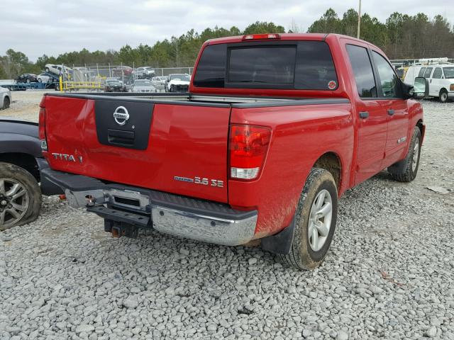 1N6BA07D99N314807 - 2009 NISSAN TITAN XE RED photo 4