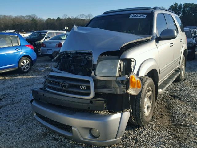 5TDZT34A52S060603 - 2002 TOYOTA SEQUOIA SR SILVER photo 2