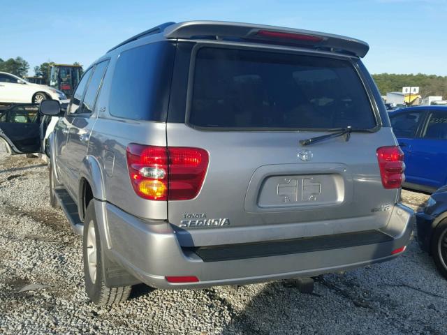 5TDZT34A52S060603 - 2002 TOYOTA SEQUOIA SR SILVER photo 3