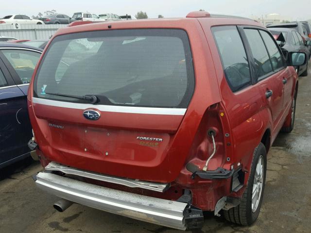 JF1SG66698H712920 - 2008 SUBARU FORESTER S BURGUNDY photo 4