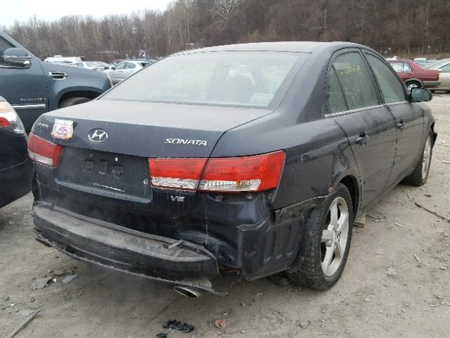 5NPEU46F66H052175 - 2006 HYUNDAI SONATA GLS BLUE photo 4