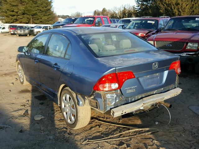 2HGFA16567H510165 - 2007 HONDA CIVIC LX BLUE photo 3