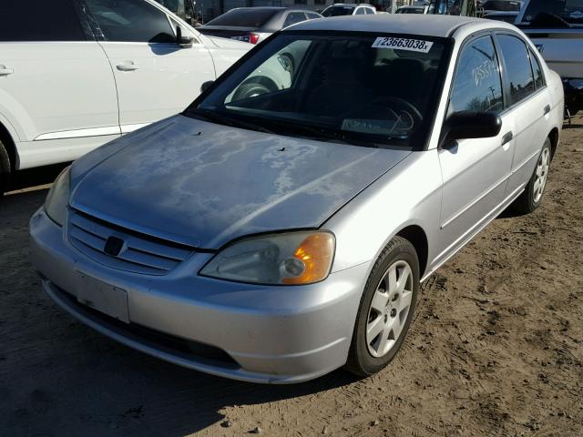 2HGES16591H575575 - 2001 HONDA CIVIC LX SILVER photo 2