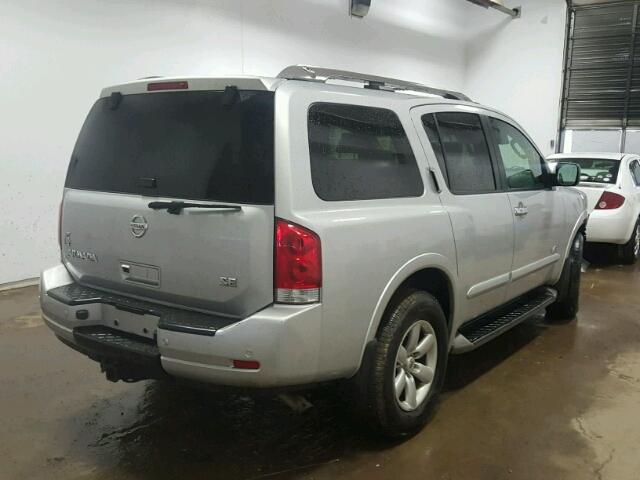 5N1AA08C88N614840 - 2008 NISSAN ARMADA SE SILVER photo 4