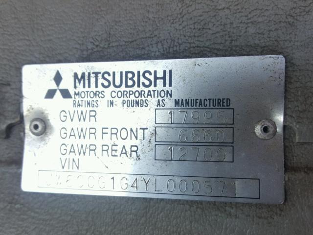 JW6CCG1G4YL000571 - 2000 MITSUBISHI FUSO TRUCK OF FH 211 WHITE photo 10