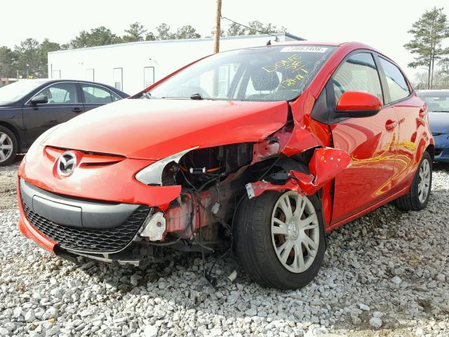 JM1DE1HY9B0123494 - 2011 MAZDA MAZDA2 RED photo 2