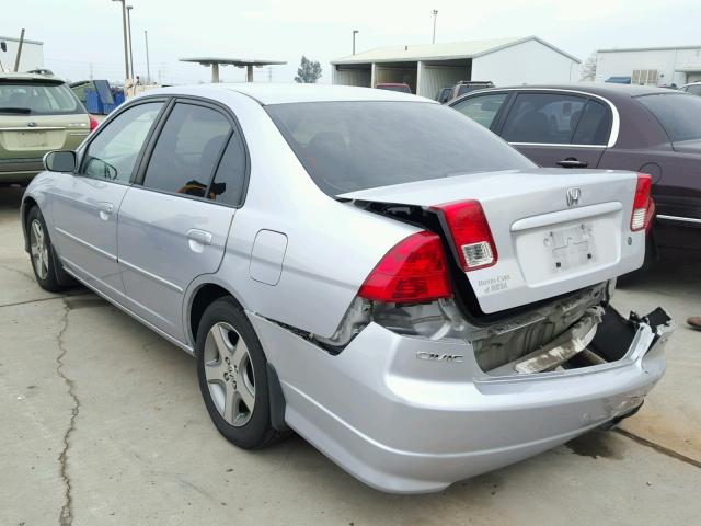 1HGES26755L014676 - 2005 HONDA CIVIC EX SILVER photo 3