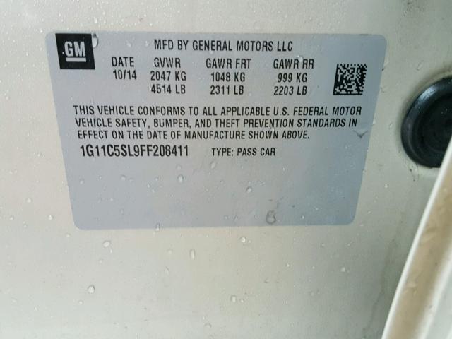 1G11C5SL9FF208411 - 2015 CHEVROLET MALIBU 1LT 金色 照片 10