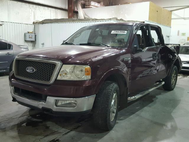 1FTPW14515KF01015 - 2005 FORD F150 SUPER BURGUNDY photo 2