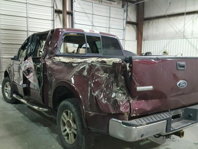 1FTPW14515KF01015 - 2005 FORD F150 SUPER BURGUNDY photo 9