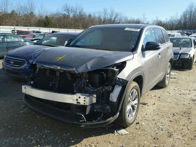 5TDZKRFH8GS159567 - 2016 TOYOTA HIGHLANDER GRAY photo 2