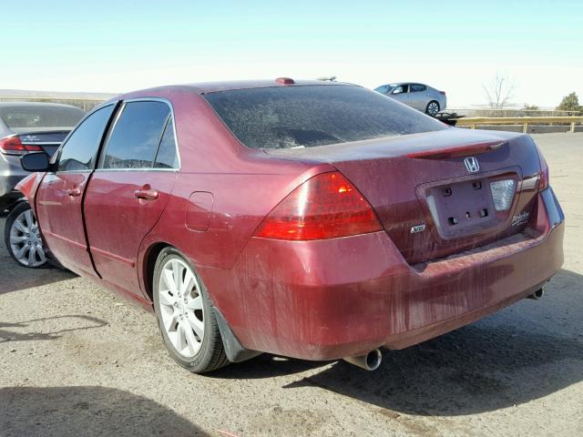 1HGCM66546A025494 - 2006 HONDA ACCORD EX MAROON photo 3