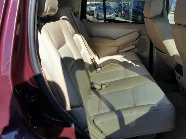 1FMEU64E96UB35946 - 2006 FORD EXPLORER E MAROON photo 6
