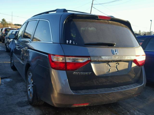 5FNRL5H61DB036209 - 2013 HONDA ODYSSEY EX GRAY photo 3