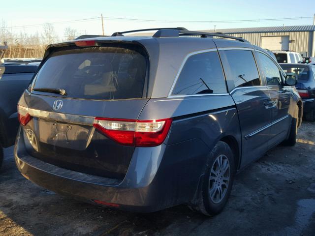 5FNRL5H61DB036209 - 2013 HONDA ODYSSEY EX GRAY photo 4