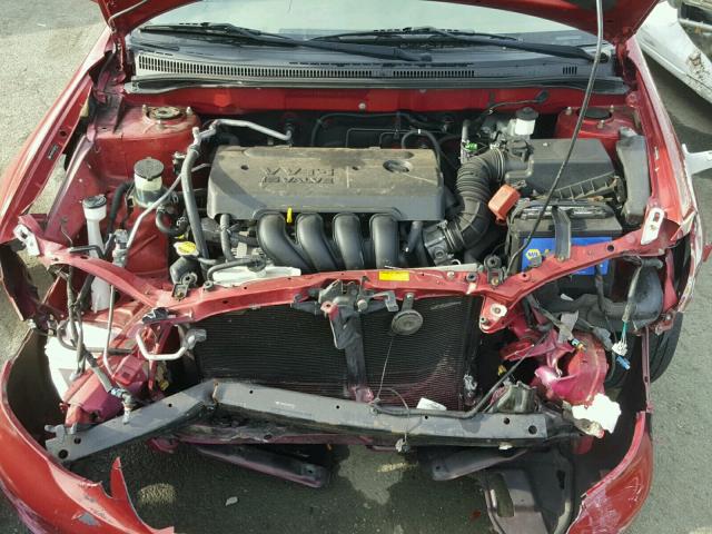 JTDBR32E352067017 - 2005 TOYOTA COROLLA CE RED photo 7