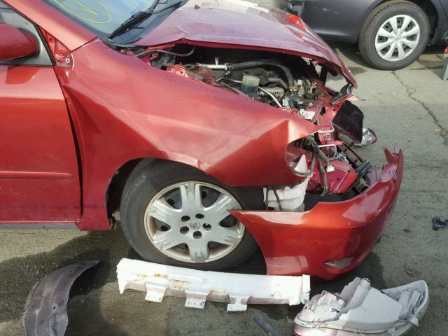 JTDBR32E352067017 - 2005 TOYOTA COROLLA CE RED photo 9