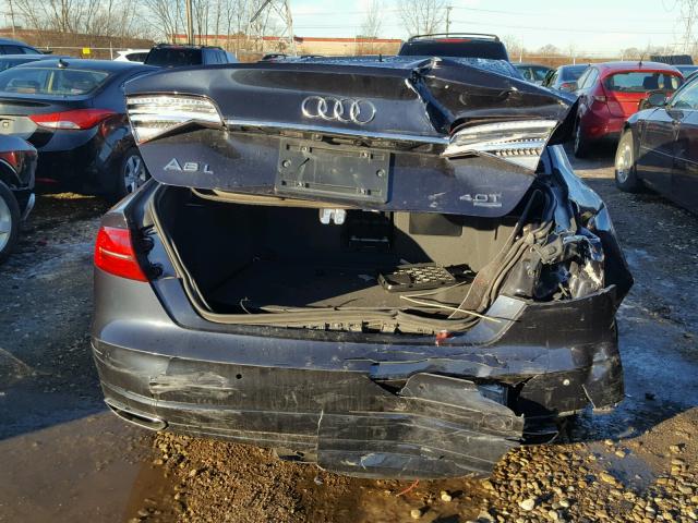 WAU43AFD9GN007712 - 2016 AUDI A8 L QUATT BLUE photo 9