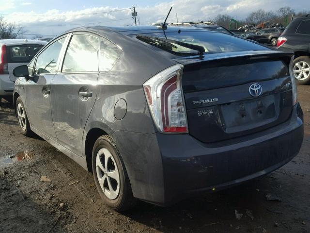 JTDKN3DU6F0463391 - 2015 TOYOTA PRIUS GRAY photo 3