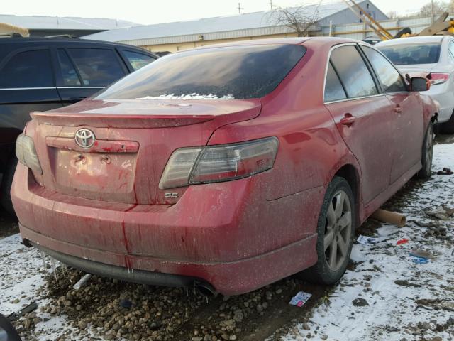 4T1BE46K68U257156 - 2008 TOYOTA CAMRY CE RED photo 4