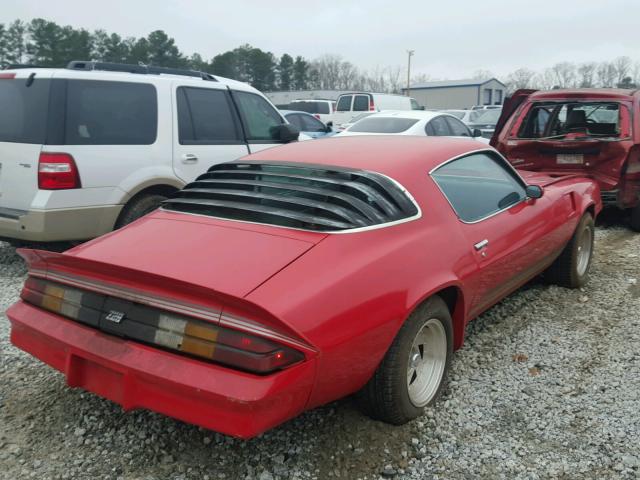 1P87LAN524445 - 1980 CHEVROLET CAMARO RED photo 3