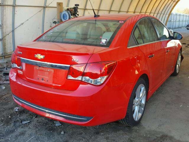 1G1PG5SB6E7326222 - 2014 CHEVROLET CRUZE LTZ RED photo 4