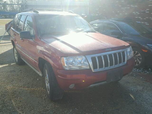 1J8GW68J74C342930 - 2004 JEEP GRAND CHER RED photo 1