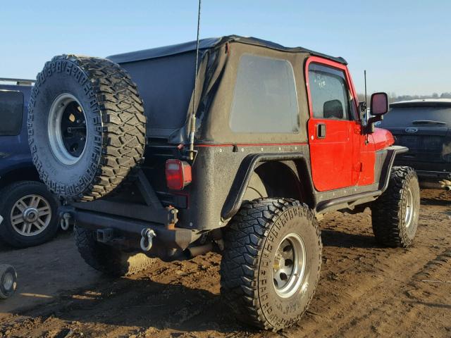 1J4FA39S05P383542 - 2005 JEEP WRANGLER X RED photo 4