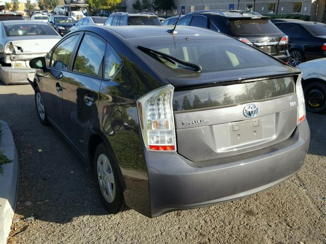 JTDKN3DU6B1464867 - 2011 TOYOTA PRIUS GRAY photo 3