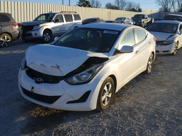 5NPDH4AE0EH506577 - 2014 HYUNDAI ELANTRA SE WHITE photo 2