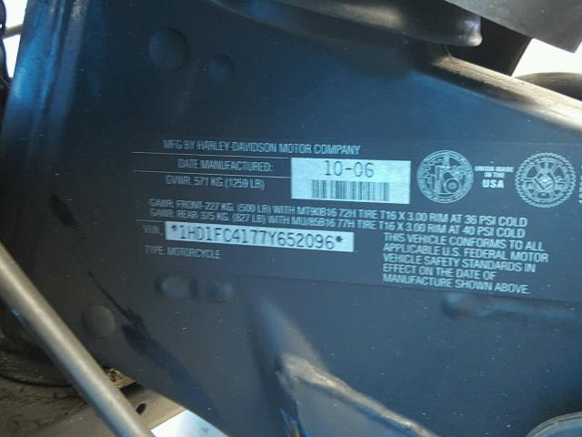 1HD1FC4177Y652096 - 2007 HARLEY-DAVIDSON FLHTCUI Алтын фото 10