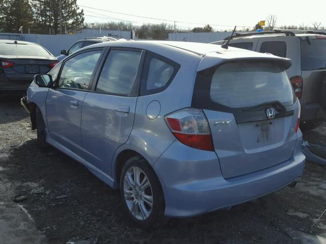 JHMGE88459S021223 - 2009 HONDA FIT SPORT BLUE photo 3