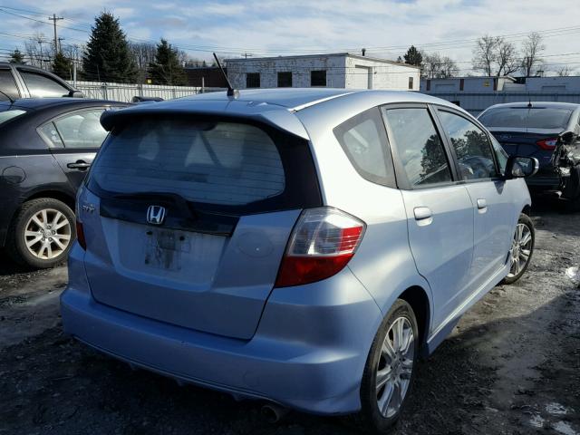 JHMGE88459S021223 - 2009 HONDA FIT SPORT BLUE photo 4