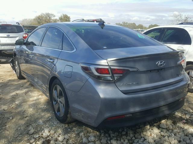 KMHE34L12GA008612 - 2016 HYUNDAI SONATA HYB BLUE photo 3