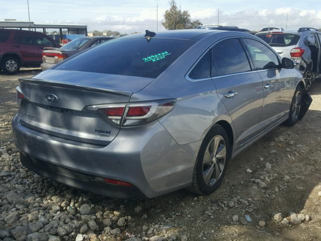 KMHE34L12GA008612 - 2016 HYUNDAI SONATA HYB BLUE photo 4