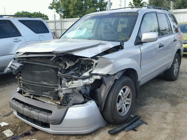 2HKYF18543H593375 - 2003 HONDA PILOT EXL SILVER photo 2