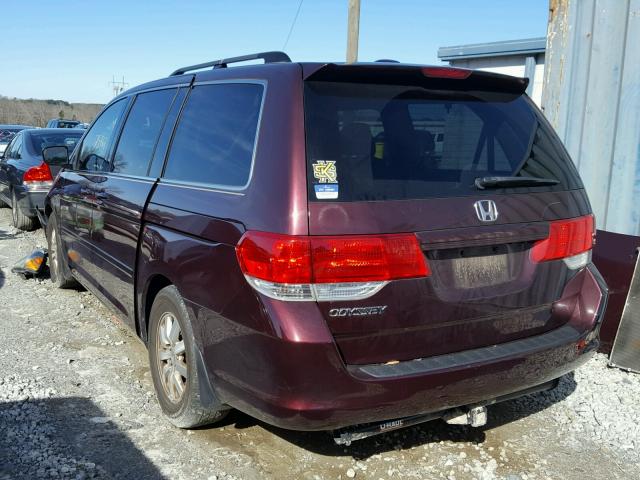 5FNRL38618B402048 - 2008 HONDA ODYSSEY EX MAROON photo 3
