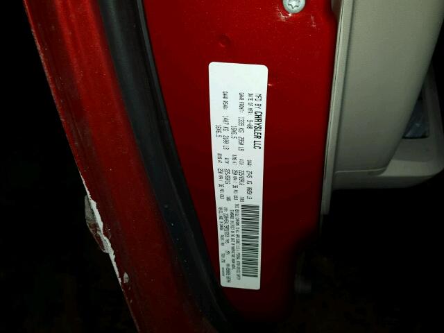 2D8HN54179R519359 - 2009 DODGE GRAND CARA RED photo 10