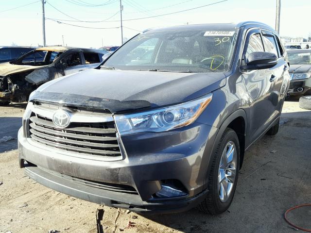 5TDDKRFH9GS319417 - 2016 TOYOTA HIGHLANDER GRAY photo 2