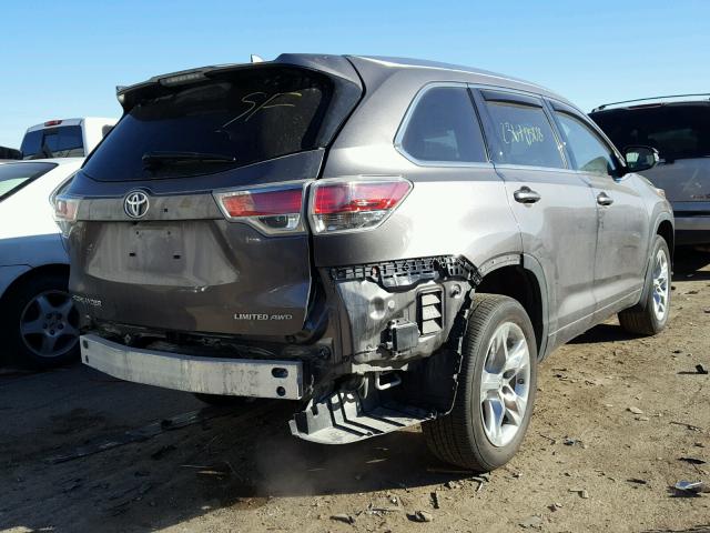 5TDDKRFH9GS319417 - 2016 TOYOTA HIGHLANDER GRAY photo 4