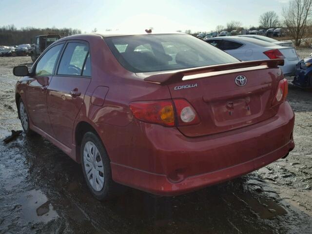 1NXBU40E39Z006540 - 2009 TOYOTA COROLLA BA RED photo 3